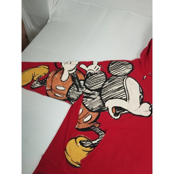Champion Mens 2XL Red Mickey Mouse Reverse Weave Hoodie Oh Boy Disney Vintage - Picture 5 of 6